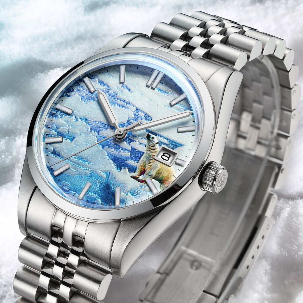 AD2042 — 39mm Automatic Glacier Polar Bear Dial