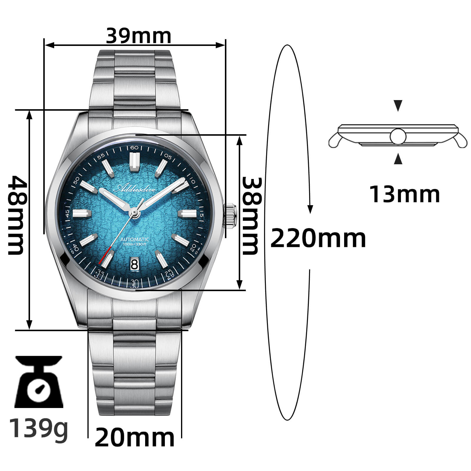 AD2091 39mm Luxury
