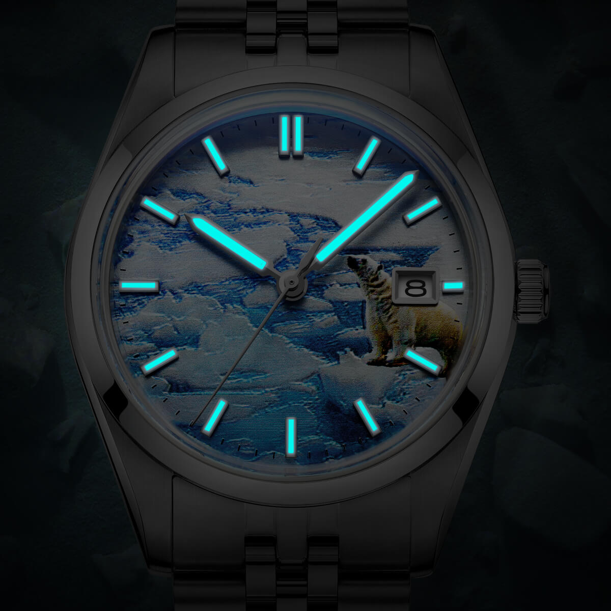 AD2042 — 39mm Automatic Glacier Polar Bear Dial